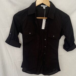 NWT James Perse Button Down Shirt black